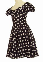 Phaze Betty Retro jurk met grote dots en pofmouwtje